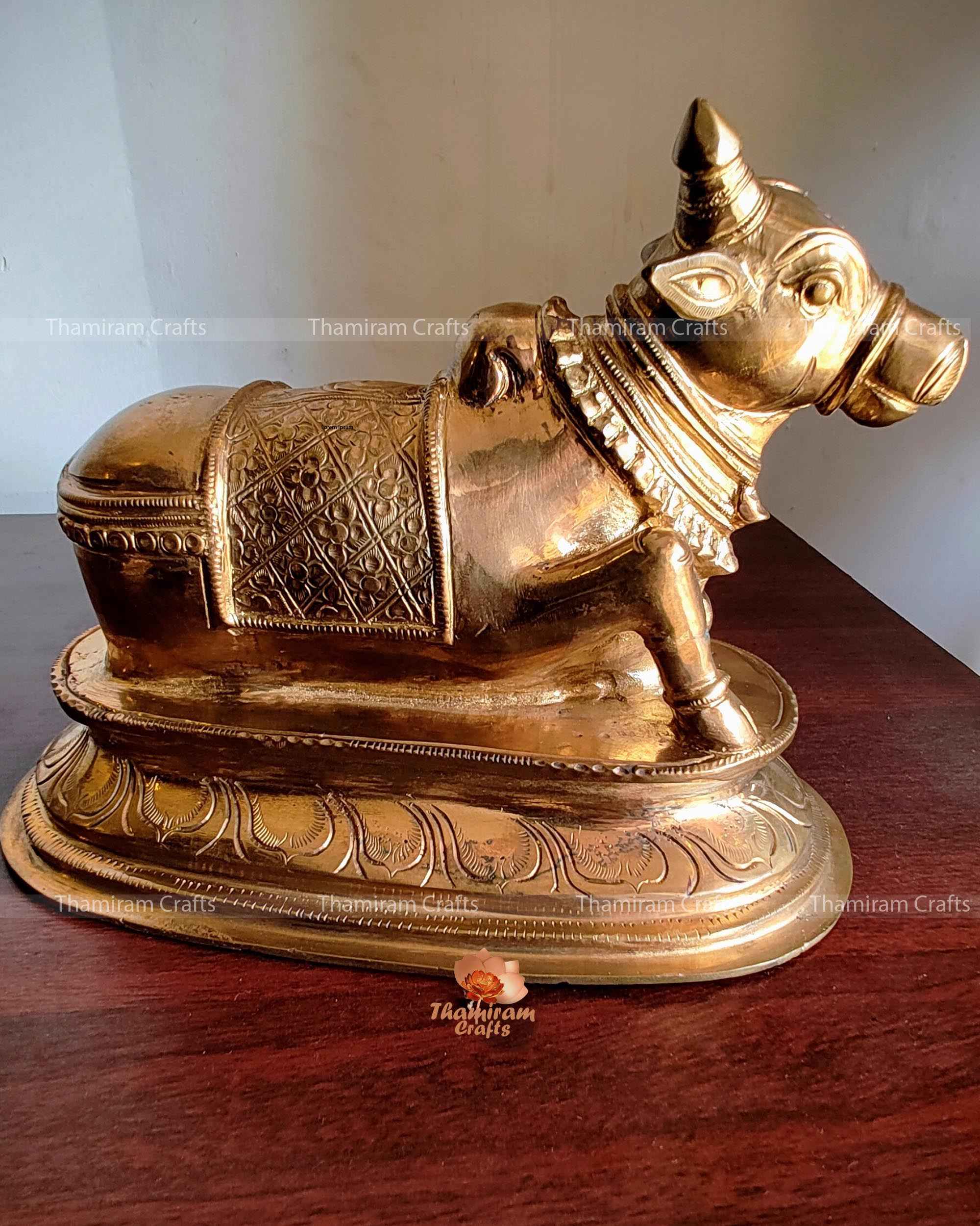 Panchalogam Nandi Statue 9 inches - Thamiram Crafts